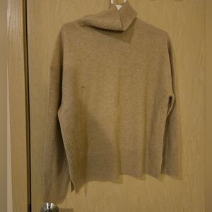 Reiss Beige Wool Blend Mock Neck Sweater (M)